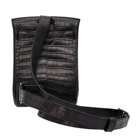 Backpack Black Matte Alligator Palladium Hardware