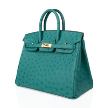 Load image into Gallery viewer, Birkin 25 Bag Vert Verone Ostrich Gold Hardware