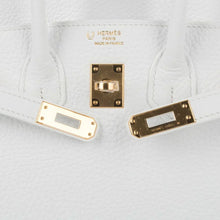 Load image into Gallery viewer, Birkin 25 HSS Bag White Clemence Gold Hardware