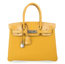 Load image into Gallery viewer, Birkin Touch 30 Bag Jaune Ambre Crocodile / Togo Limited Edition