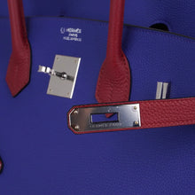 Load image into Gallery viewer, Special Order HSS Birkin 35 Bag Blue Electric &amp; Rouge Granat Togo Leather with Palladium Hardware