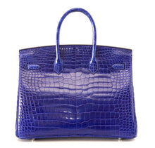 Load image into Gallery viewer, Birkin 35 Bag Vivid Electric Blue Porosus Crocodile Palladium