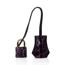 Load image into Gallery viewer, Birkin 25 Bag Aubergine Niloticus Crocodile with Gold Hardware