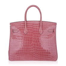 Load image into Gallery viewer, Birkin 35 Rose Indien Porosus Crocodile Bag – Rare Retired Color