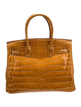 Load image into Gallery viewer, Birkin Shiny Niloticus Crocodile Cowhide Leather Gold Hardware