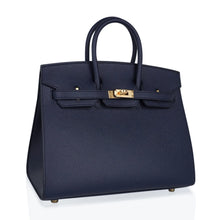 Load image into Gallery viewer, Birkin 25 Sellier Bag Bleu Indigo Gold Hardware Epsom Leather New w/Box