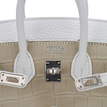 Load image into Gallery viewer, Limited Edition Birkin 20 Faubourg Sellier Bag Neige (Snow) White Matte Alligator