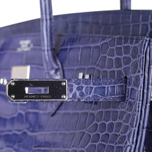 Load image into Gallery viewer, Birkin 35 Bag Blue Brighton Porosus Crocodile Palladium Hardware New