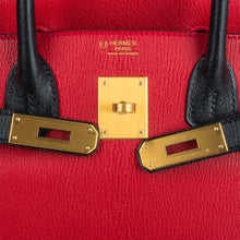 Load image into Gallery viewer, Birkin HSS 30 Bag Rouge Casaque and Black Chevre Brushed Gold Hardware