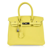 Load image into Gallery viewer, Birkin 30 Bag Rare Lime Candy Limited Edition Gris Perle Interior Palladium
