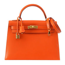 Load image into Gallery viewer, Kelly 32 Bag Sellier Feu Lush Orange Epsom Gold Hardware