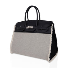 Load image into Gallery viewer, Birkin Fray Fray 35 Bag Black Swift Leather / Toile Limited Edition