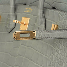 Load image into Gallery viewer, Birkin 25 Bag Gris Ciment Matte Alligator with Gold Hardware