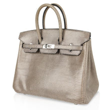 Load image into Gallery viewer, Birkin 25 Bag Gris Agate Lizard Palladium Hardware VERY Rare