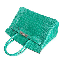 Load image into Gallery viewer, Limited Edition Birkin 30 Bag Vert Jade Porosus Crocodile with Palladium Hardware