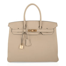 Load image into Gallery viewer, Birkin 35 HSS Bi-Color Bag Trench / Rose Jaipur Brushed Gold Hardware