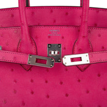 Load image into Gallery viewer, Birkin 25 Rose Tyrien Ostrich Bag Palladium Hardware