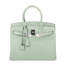 Load image into Gallery viewer, Birkin 30 Bag Vert D’eau Matte Alligator Palladium Hardware