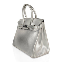Load image into Gallery viewer, Limited Edition Birkin 30 Bag Silver Metallic Chevre Leather with Palladium Hardware