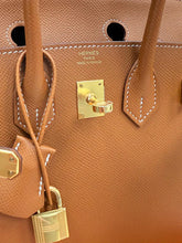 Load image into Gallery viewer, Birkin Sellier 25 Gold Epsom Leather Rolled Handles Gold Hardware Handbag