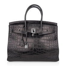 Load image into Gallery viewer, Birkin 35 Bag So Black Limited Edition Matte Black Alligator