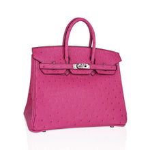 Load image into Gallery viewer, Birkin 25 Bag Fuchsia Ostrich with Palladium Hardware