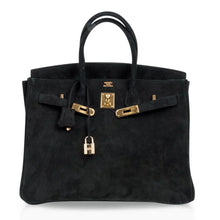 Load image into Gallery viewer, Birkin 35 Bag Black Doblis Suede Gold Hardware Limited Edition