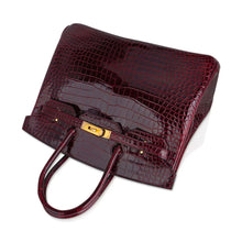 Load image into Gallery viewer, Special Order HSS Birkin 35 Bag Bordeaux Porosus Crocodile with Gold Hardware