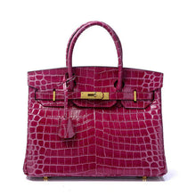 Load image into Gallery viewer, Birkin 30 Smooth Croc Print Genuine Leather Top Handle Bags