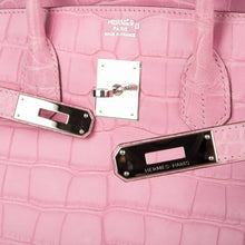 Load image into Gallery viewer, Limited Edition Birkin 35 Bag 5P Pink Matte Alligator with Palladium Hardware