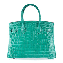 Load image into Gallery viewer, Limited Edition Birkin 30 Bag Vert Jade Porosus Crocodile with Palladium Hardware