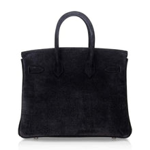 Load image into Gallery viewer, Birkin 25 Bag Black Doblis Suede with Palladium Hardware