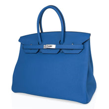 Load image into Gallery viewer, Birkin 35 Bag Rich Blue Izmir Clemence Palladium