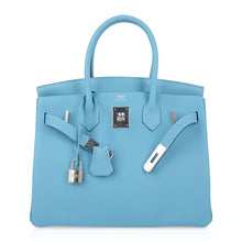Load image into Gallery viewer, Birkin 30 Bag Blue du Nord Togo Leather Palladium Hardware