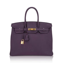 Load image into Gallery viewer, Birkin 35 Bag Raisin Togo Leather with Gold Hardware