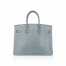 Load image into Gallery viewer, Limited Edition Birkin 35 Bag Ciel Matte Alligator with Palladium Hardware