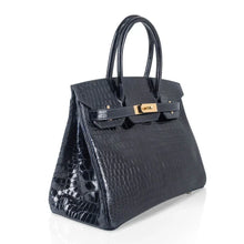 Load image into Gallery viewer, Birkin 30 Bag Blue Marine Porosus Crocodile Gold Hardware