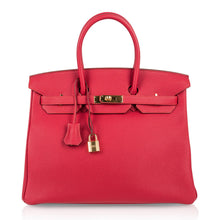 Load image into Gallery viewer, Birkin 35 Bag Vermillion Togo Leather with Gold Hardware