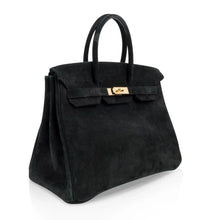 Load image into Gallery viewer, Birkin 35 Bag Black Doblis Suede Gold Hardware Limited Edition