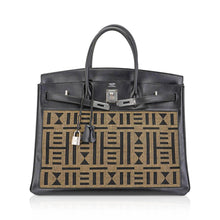 Load image into Gallery viewer, Limited Edition Vintage Horizons Birkin 40 Black Box Leather with Gold Embroidered Toile