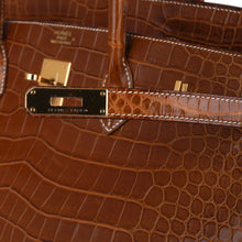 Load image into Gallery viewer, Birkin 40 Bag Rare Fauve Matte Porosus Crocodile Gold Hardware