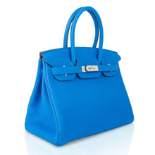 Load image into Gallery viewer, Verso Birkin 30 Bag Blue Zanzibar &amp; Malachite Togo Leather with Palladium Hardware