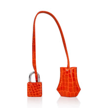 Load image into Gallery viewer, Birkin 30 Bag Orange Crocodile with Palladium Hardware