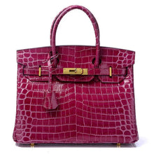 Load image into Gallery viewer, Birkin 30 Smooth Croc Print Genuine Leather Top Handle Bags