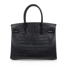 Load image into Gallery viewer, Birkin 30 Bag Black Matte Alligator Gold Hardware