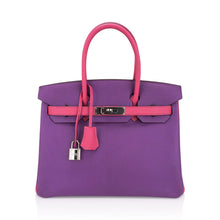 Load image into Gallery viewer, Special Order HSS Birkin 30 Bag Parme and Rose Shocking Chevre Leather with Palladium Hardware
