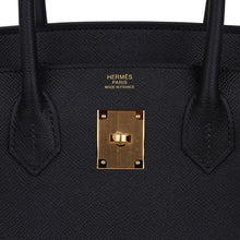 Load image into Gallery viewer, Birkin 30 Bag Black Gold Hardware Epsom Leather New w/ Box