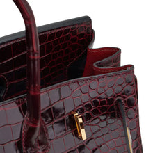Load image into Gallery viewer, Birkin 35 Bag Bordeaux Porosus Crocodile with Gold Hardware