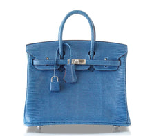 Load image into Gallery viewer, Birkin 25 Bag Mykonos Very Rare Lizard Palladium Hardware