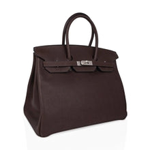 Load image into Gallery viewer, Birkin 35 Bag Ebene Barenia Faubourg Leather with Palladium Hardware